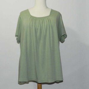 Only Necessities 4X SS Sage Green Trapeze Top